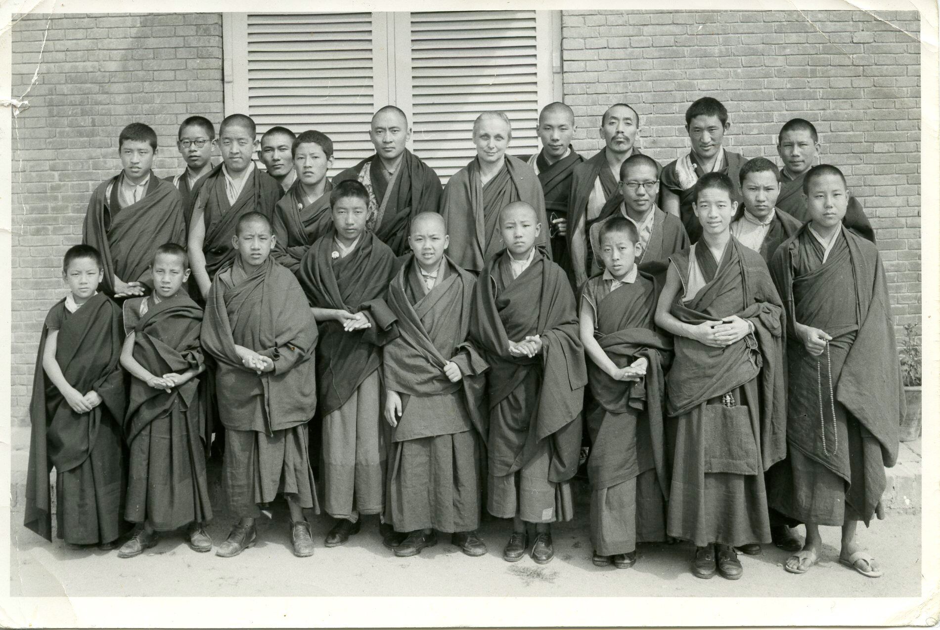 Young Lamas School. Rinpoche, Mrs Bedi, back row