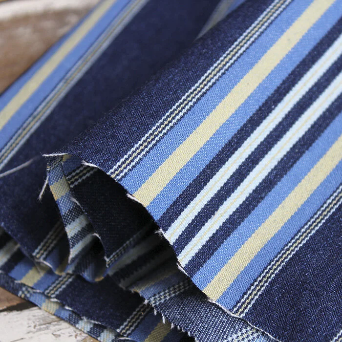 striped denim fabric