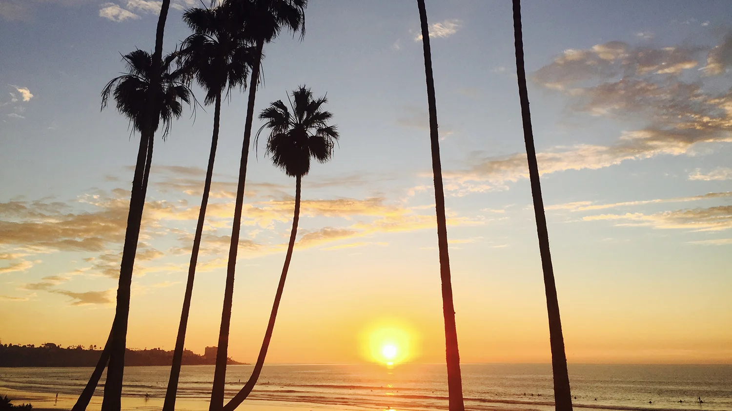 La Jolla Shores at sunset.