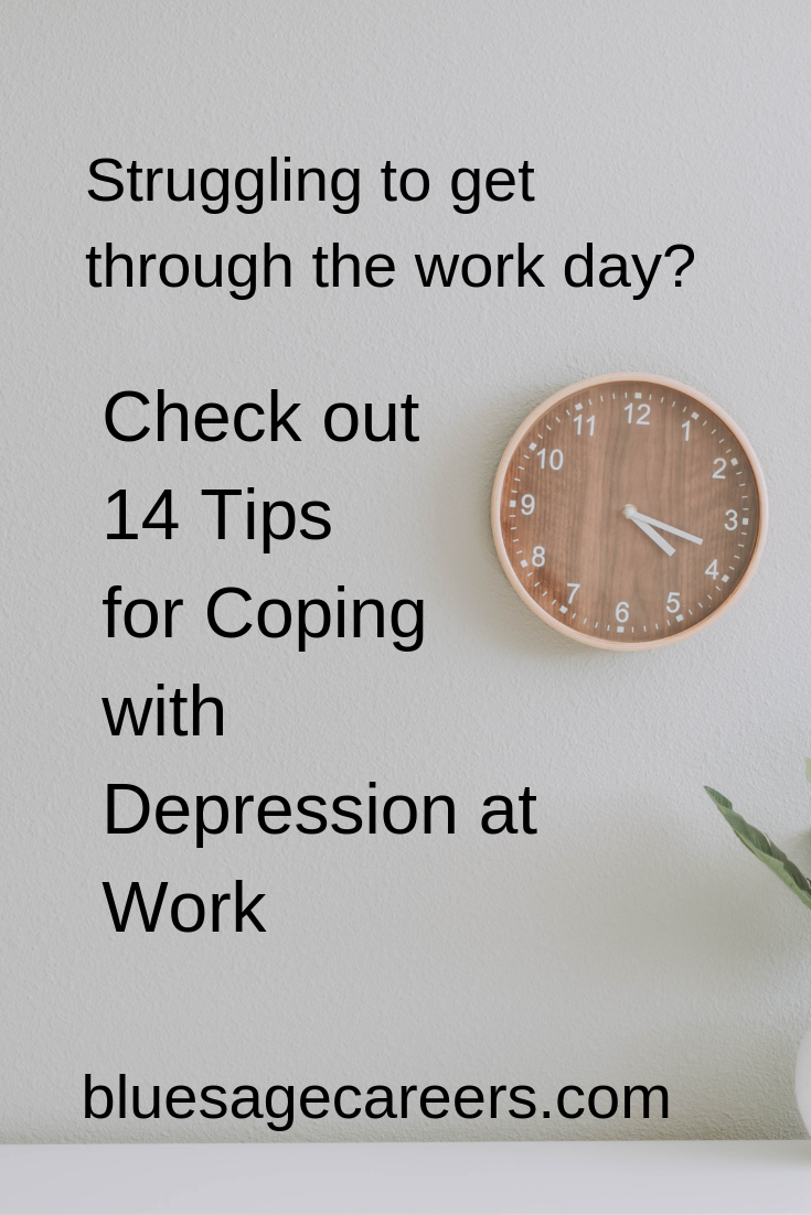 Finding it hard to make it through the workday? Check out 14 tips to cope with depression at work