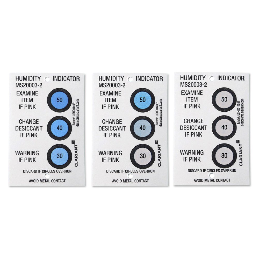 Humidity Indicator Cards  6 Spot 10%-60% RH — Hydrosorbent Desiccant  Dehumidifiers