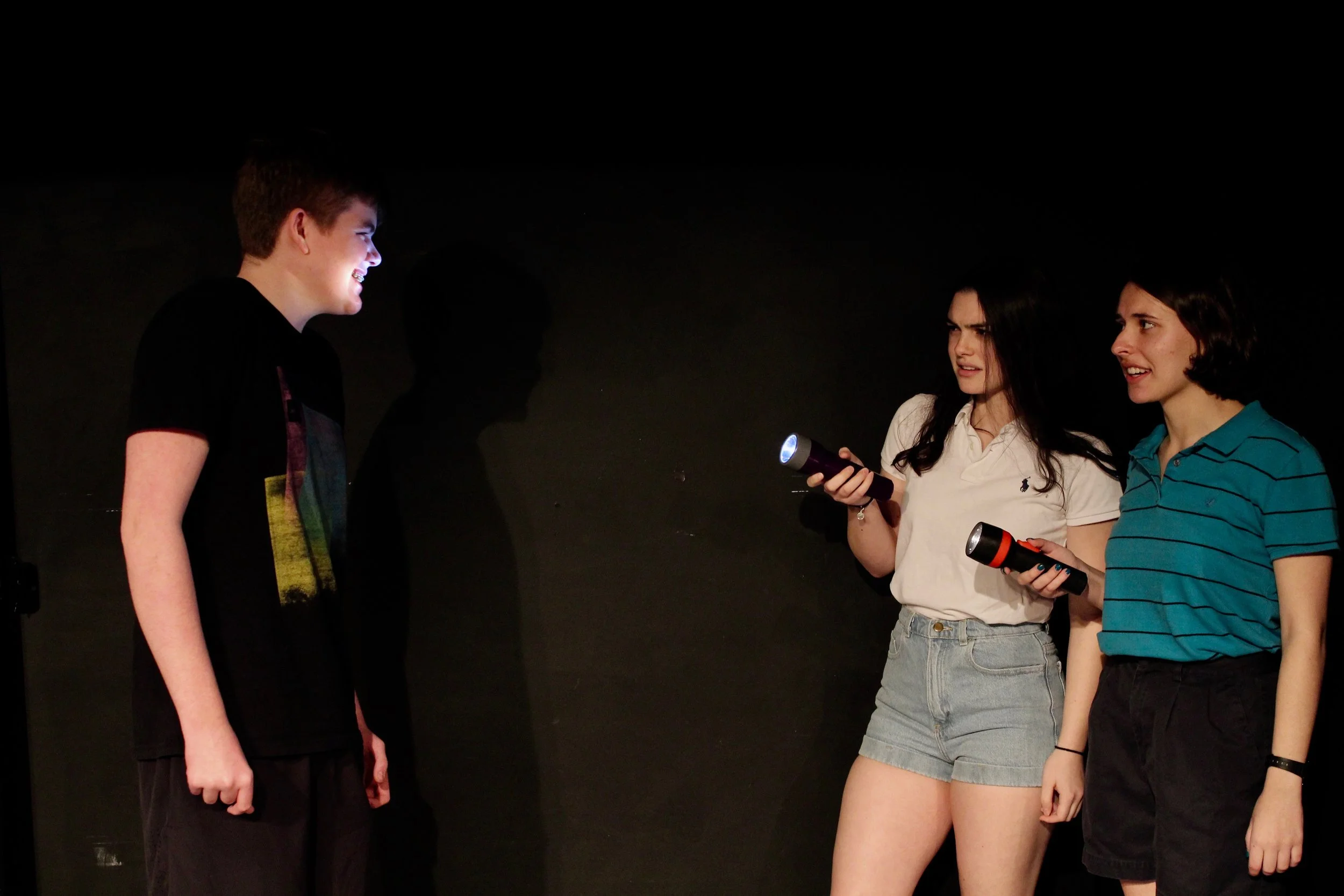 From left: Patrick Napolitano as Kurtz, Casey Rae Borella as Kiki, Katie Kunka as Loony