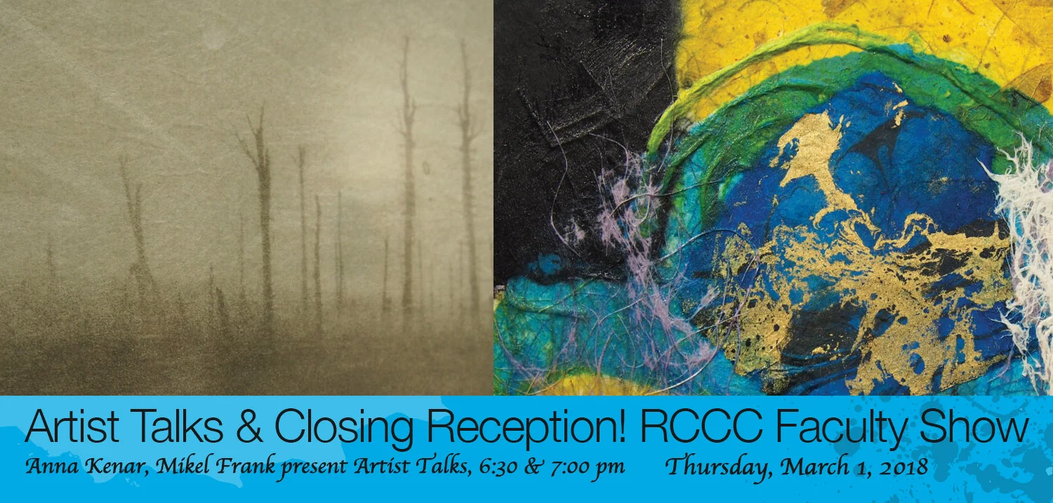 'Return to Chaos III' by Anna Kenar, and 'Single Whip' by Mikel Frank, (Details), shown here in our banner and currently on view in our Gallery