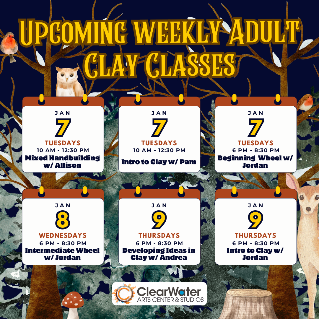 Weekly Ceramics Classes Winter Session: REGISTER NOW!!