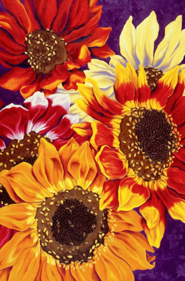   Sunflower Fire , Oil on canvas, 36"x24", 1994 