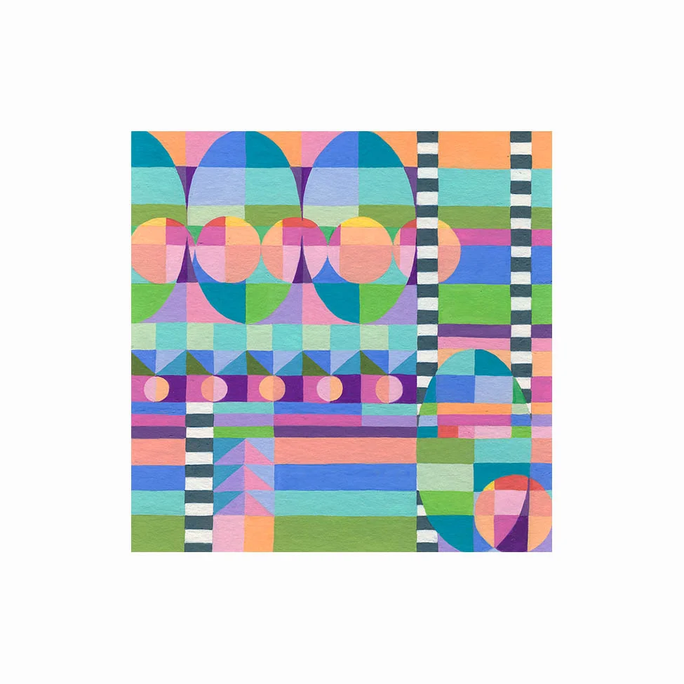 Orderly Circus 5 , Gouache, 4"x4", $150