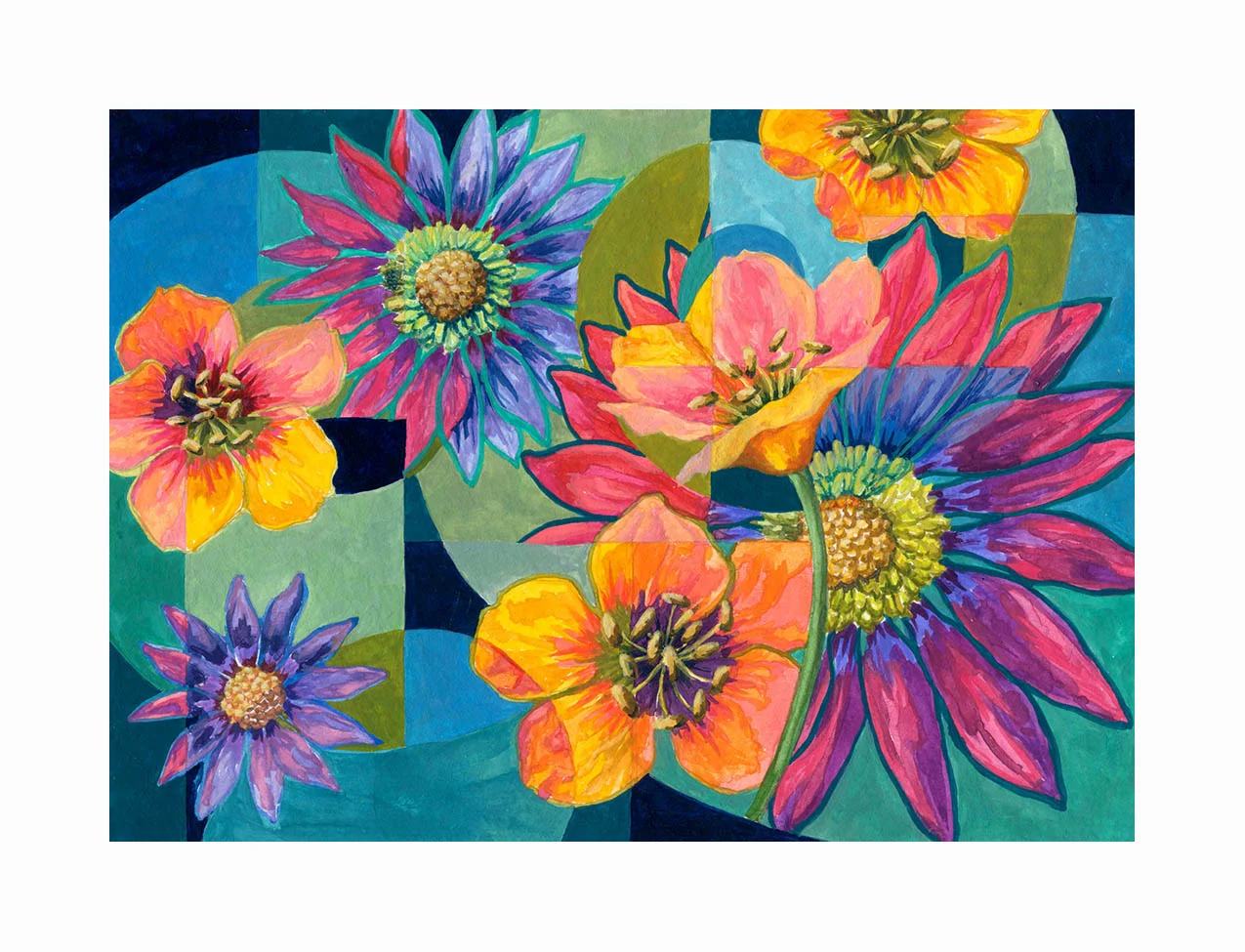 Floral Swirl 3 , Gouache, 6"x8", $175