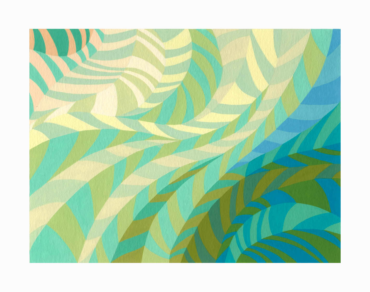   Zig Zag Waves 8 , Gouache, 6"x8" 