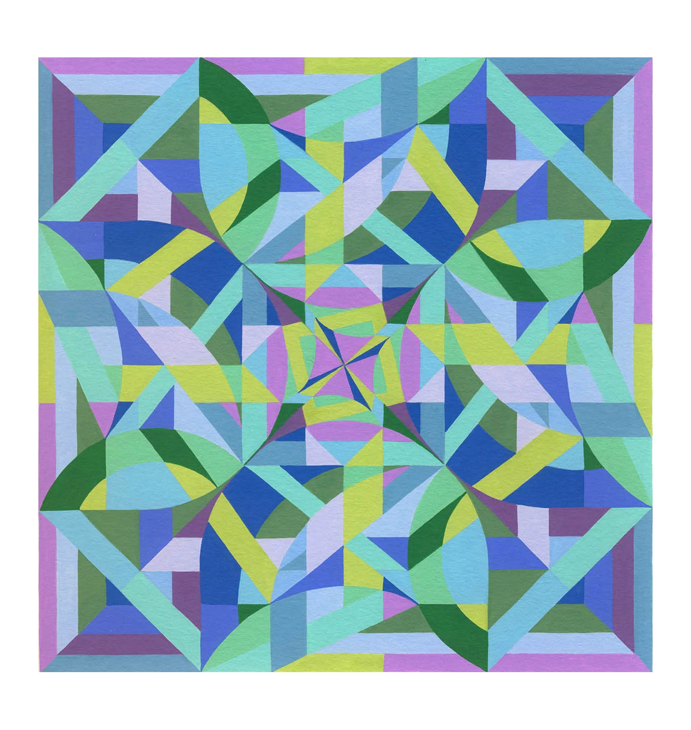 Squares 5 , Gouache, 8” x 8”, $225
