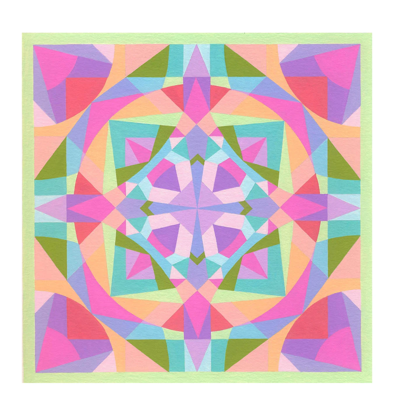 Squares 6 , Gouache, 8” x 8”, $225