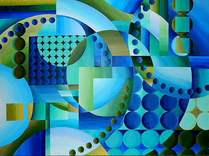   Circles 4 , Acrylic on board, 18" x 24" 