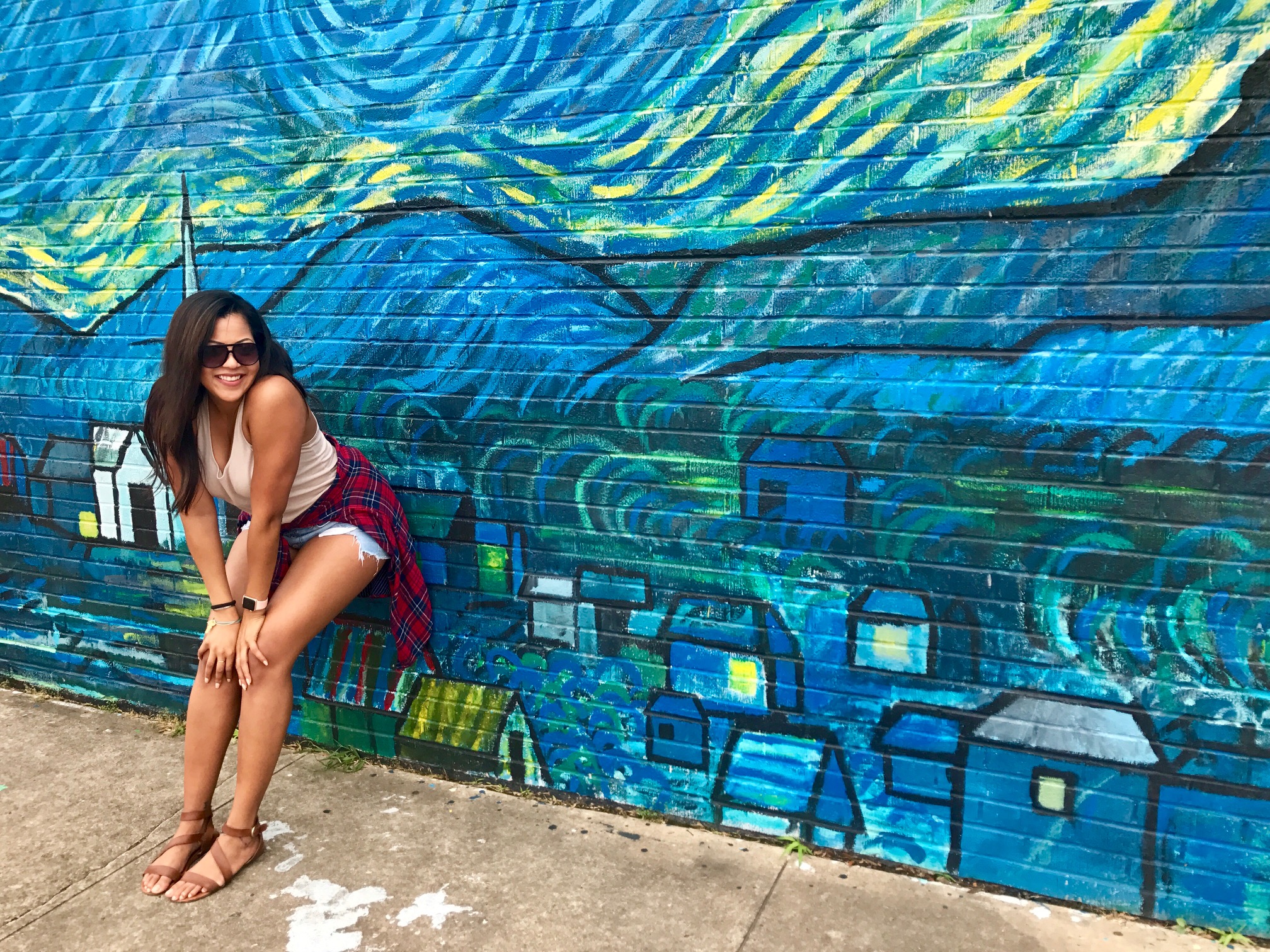 Waco has a lot of cool murals and places to take fun blog pics. This is a replica of 'Starry Night'