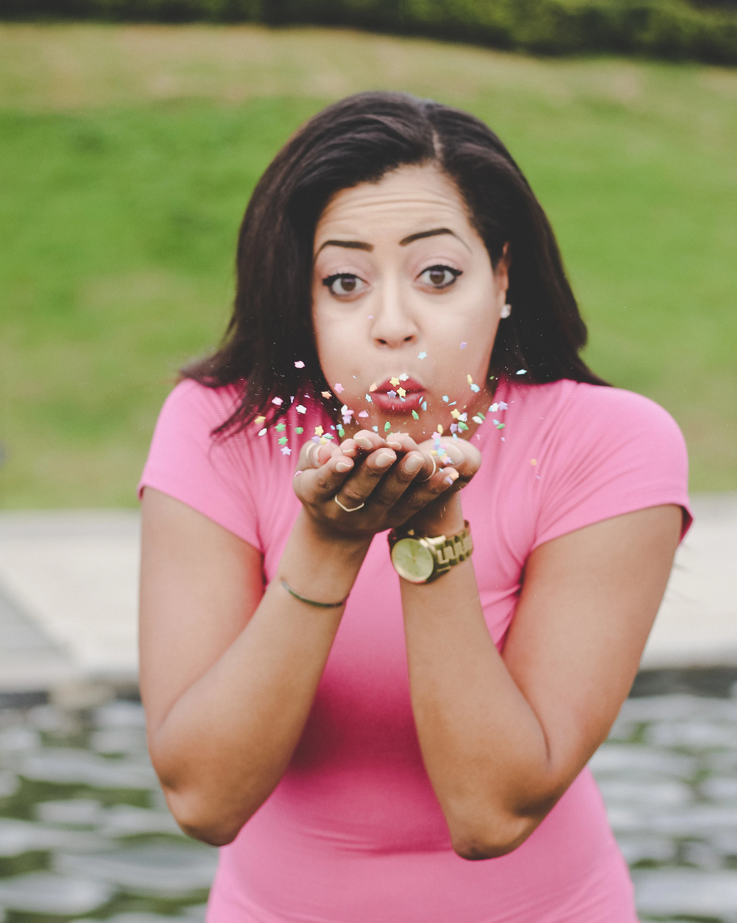 Blowing out the sprinkles!