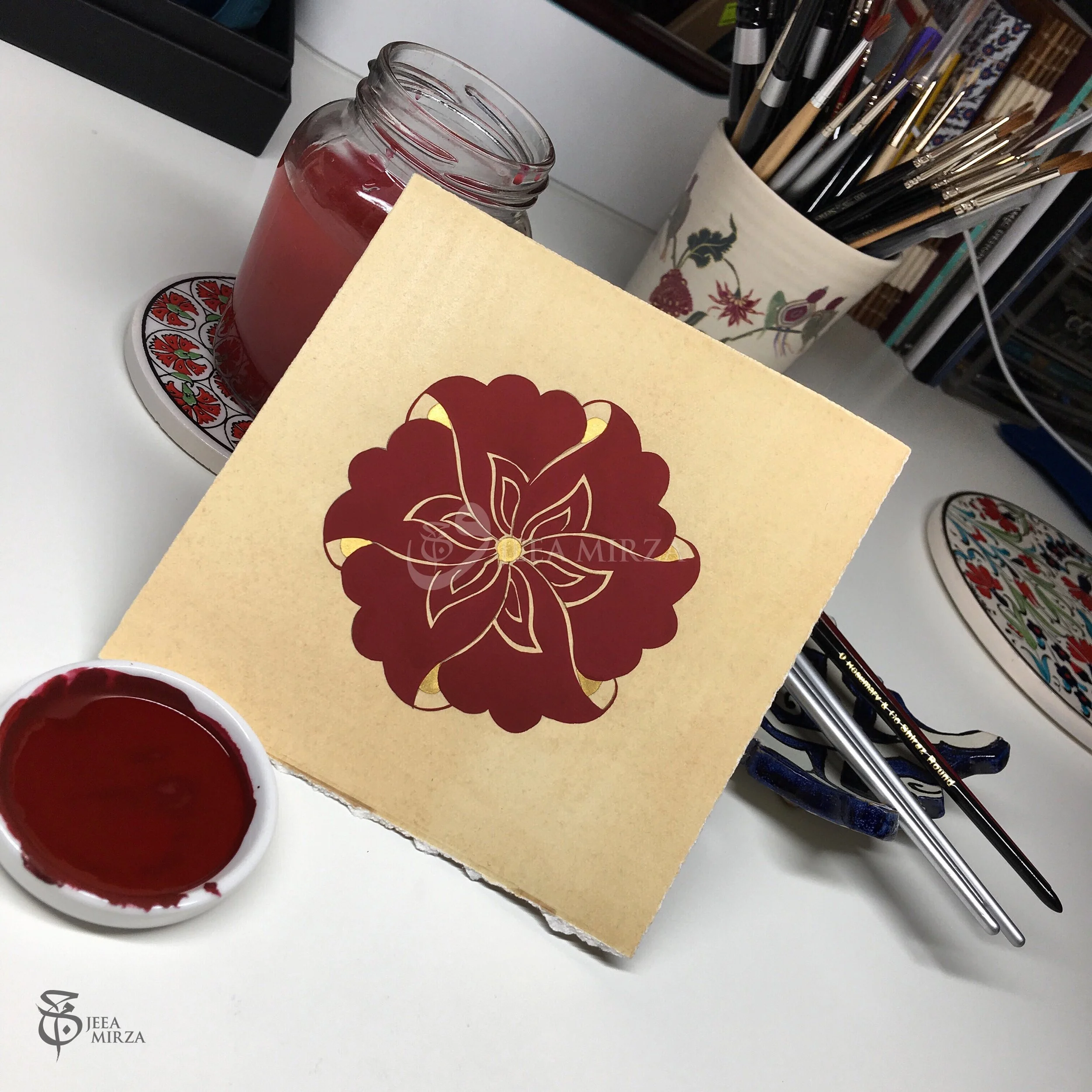 A gilding tutorial, using shell gold made from gold powder