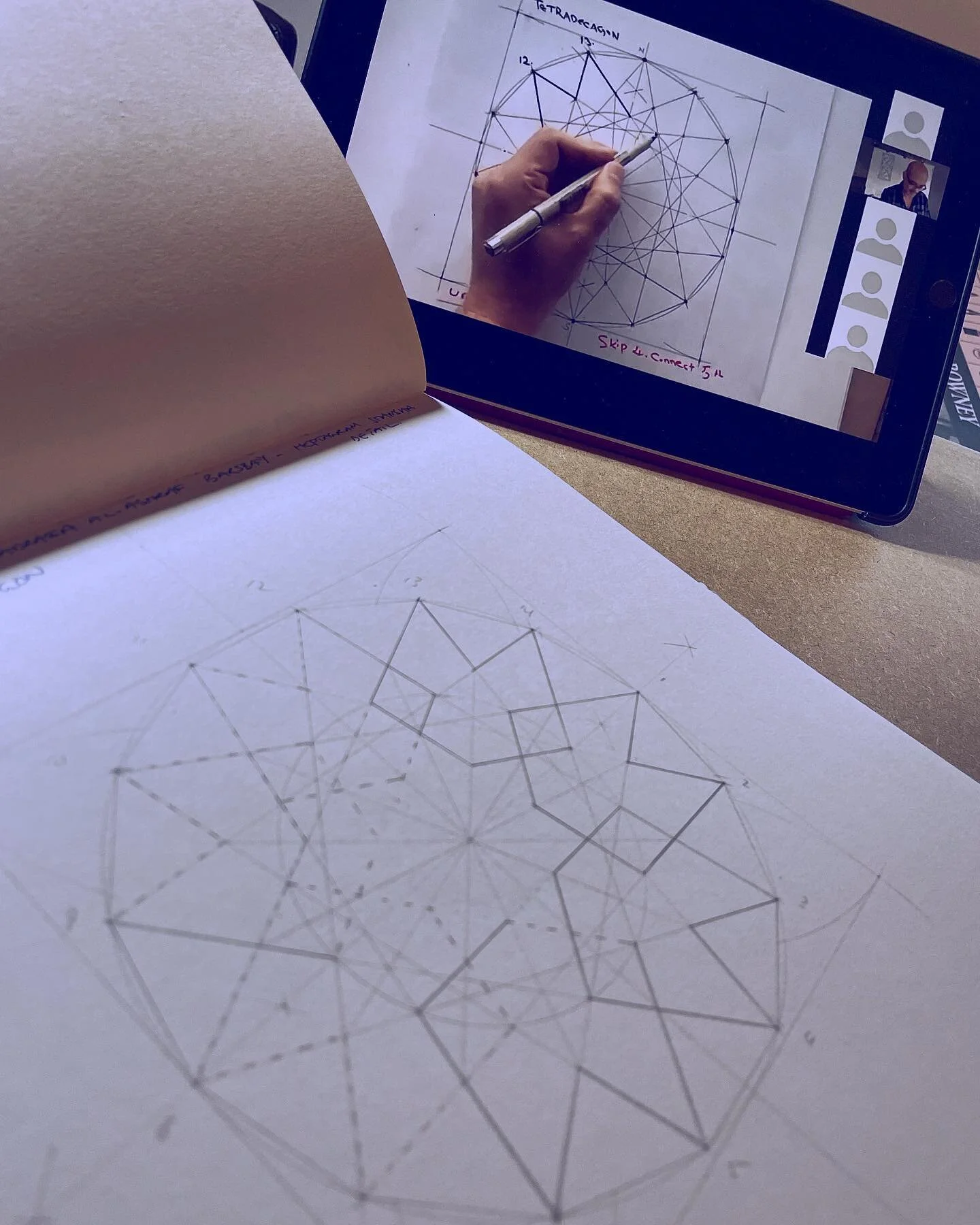 With a little bit of encouragement, picking up my drafting tools this weekend and putting my self in my teachers hands to explore the #secretsofseven ! 

Analysis after @richardhenryart who is teaching an exciting new @artofislamicpattern class at th