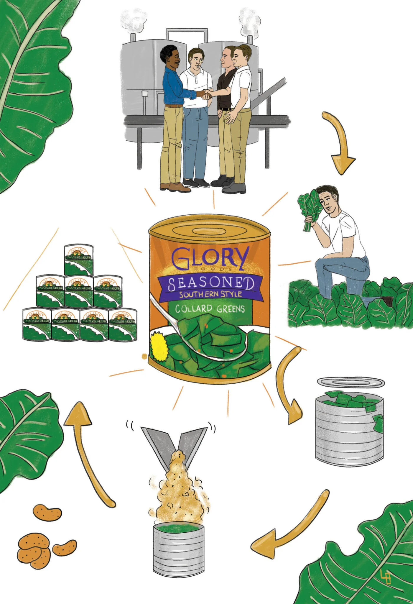 "Glory in a Can" editorial illustration