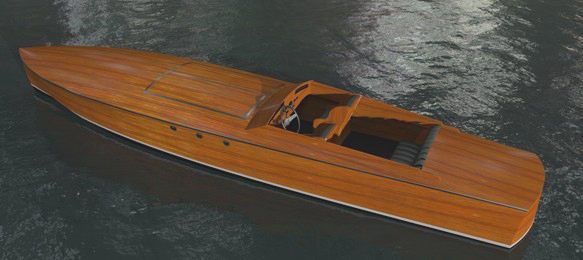 Rendering of "Hoochie coochie," a 26' gentleman's racer
