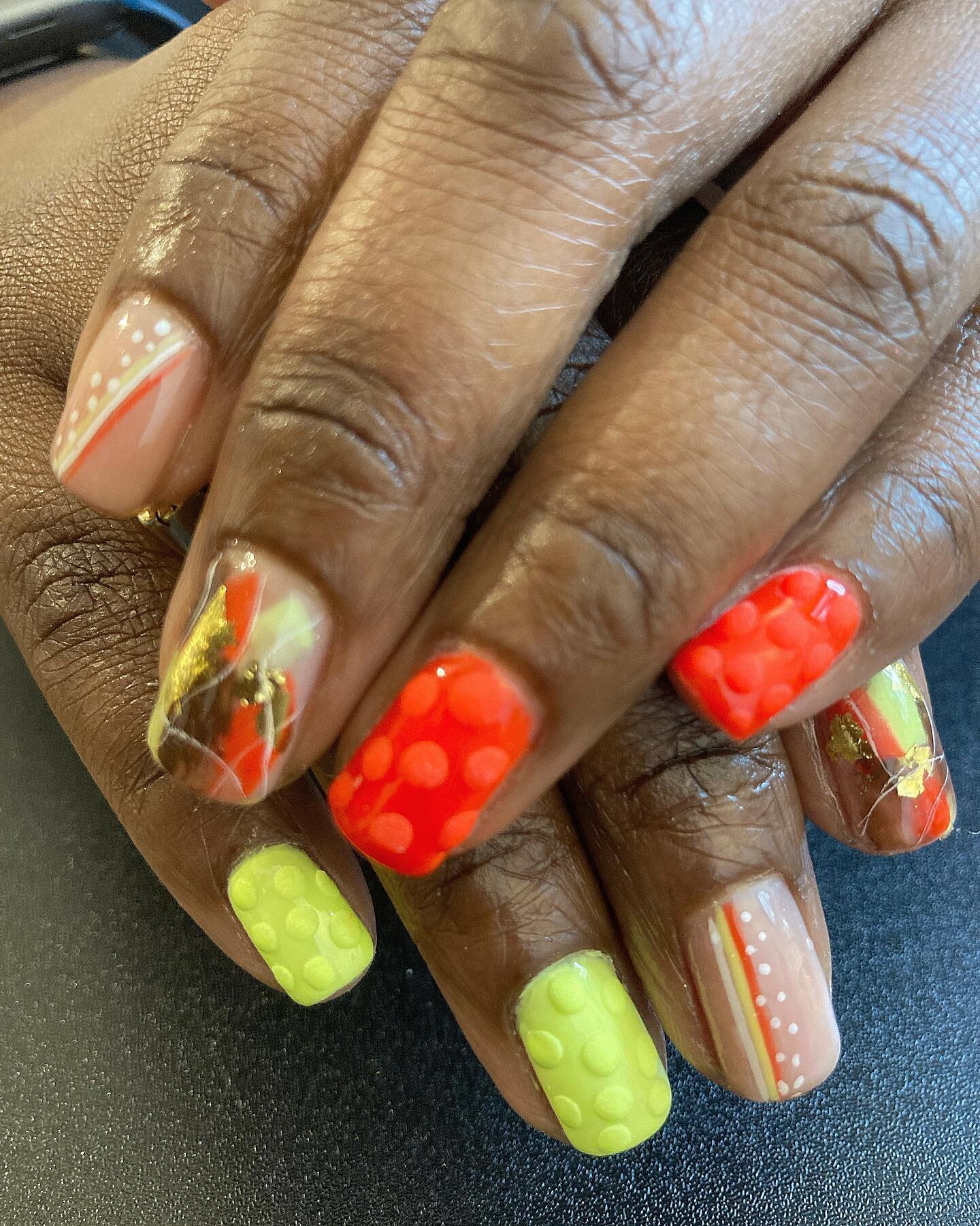 Short, natural nails? No problem. 
Gel manicure 💅🏾 

#naturalnails #nails #shortnails #nailart #nailartist #blacknailtech #naildesign #3dnailart #nailinspo #manicure #mani #naillove #naillife #nailstyle #nailstylist