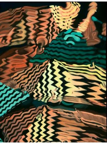 Series 2 #3 30" x 40", Flashe Vinyl Paint on Arche WC Paper, 2011
