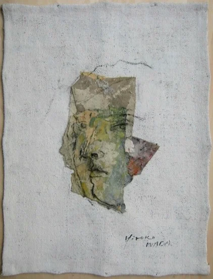 Female Face, charcoal, sumi ink, oil on paper, 12.24 x 8.66 inches, 2018
