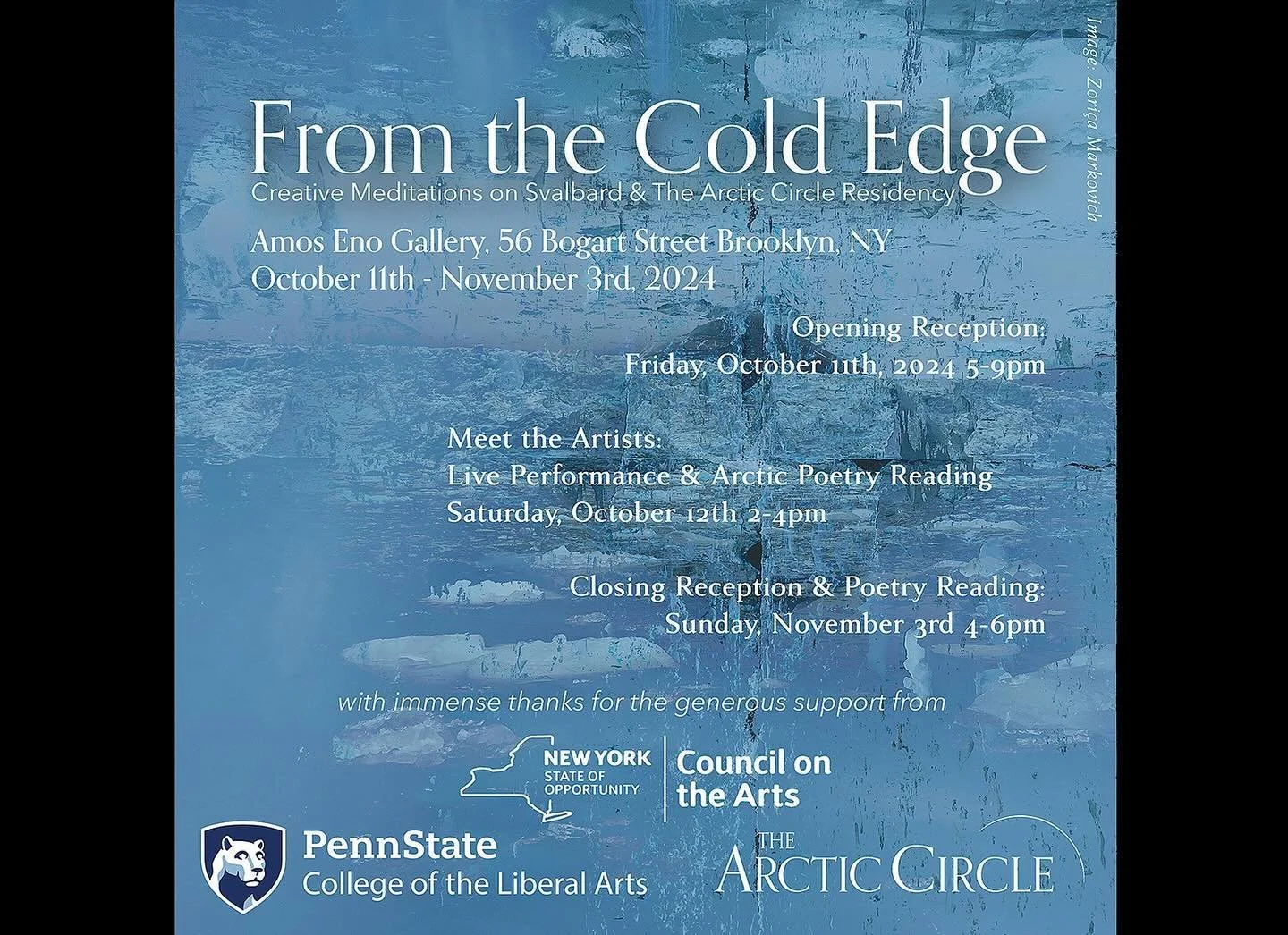 LLL partner Andrea Legge is included in this group show which opened last night in NYC. Details below. Please stop by if in NYC. Andrea will be gallery sitting two upcoming Saturdays: October 19 and November 2. Thanks!

&ldquo;From the Cold Edge: Cre