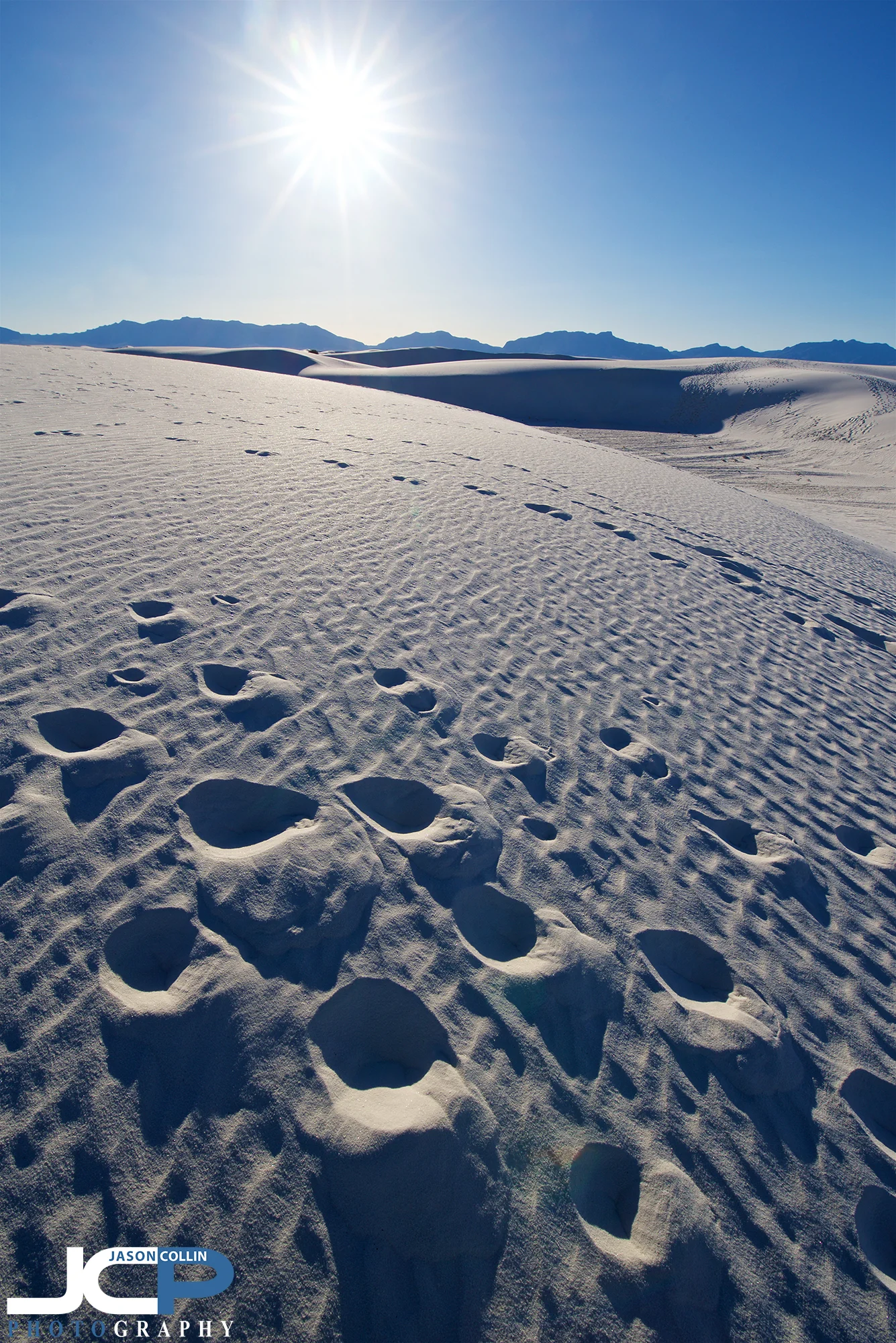 Dog paw prints on White Sands National Monument which is a very dog friendly park - Nikon D750 with Tamron 15-30mm @ f/16 1/160th ISO 100 15mm