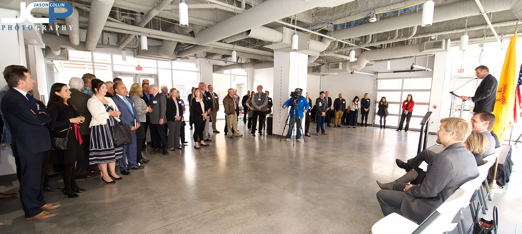 A large crowd on hand for the grand opening speeches at General Atomics in Albuquerque New Mexico