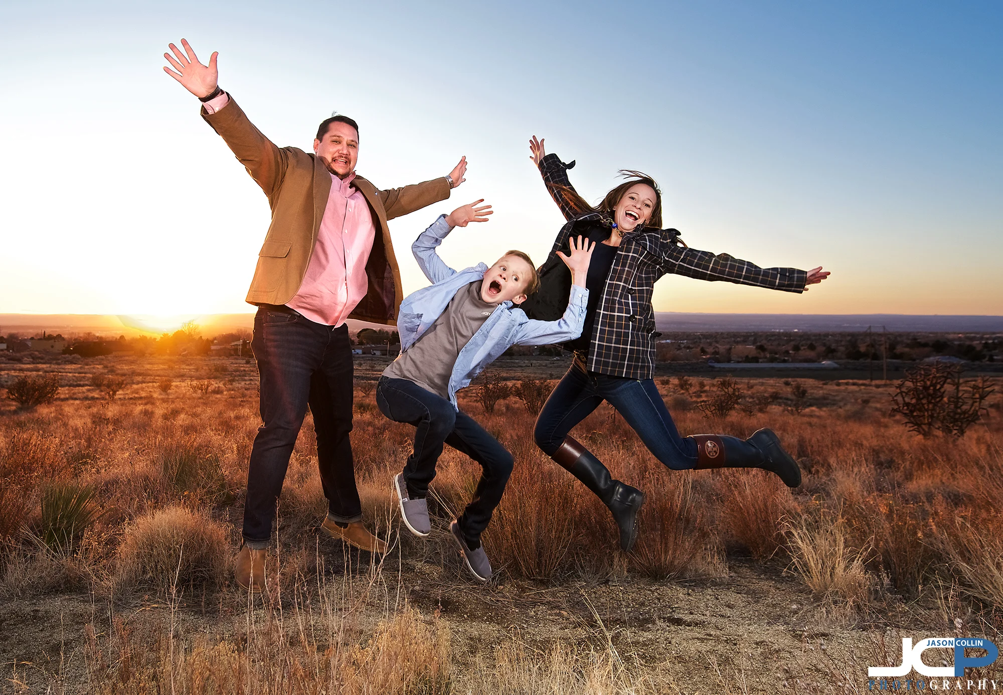 Do you have a family portrait this much fun from Albuquerque New Mexico? - Nikon D750 with Tamron 15-30mm @ f/4 1/500th ISO 800 - Strobist: SB-800 in 32" octosoftbox and SB-600 with cap diffuser triggered by Pocket Wizard Flex TT5 high speed flash sync