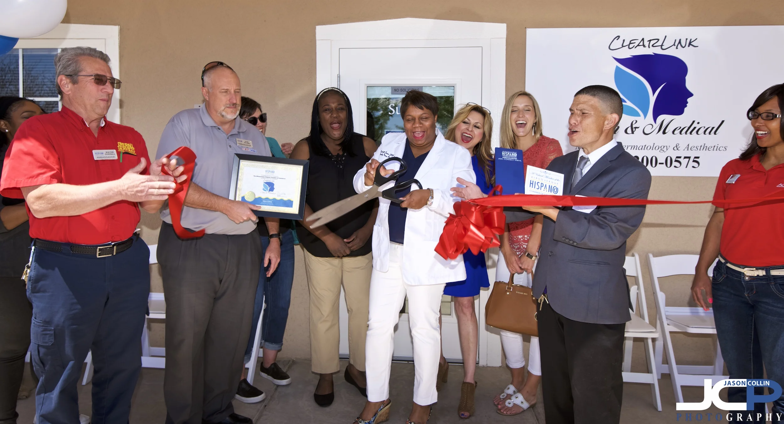 Fun ribbon cutting at ClearLink in Albuquerque New Mexico for the Hispano Chamber of Commerce - Nikon D750 with Tamron 15-30mm f/2.8 SP lens and Godox V860ii hotshoe mounted