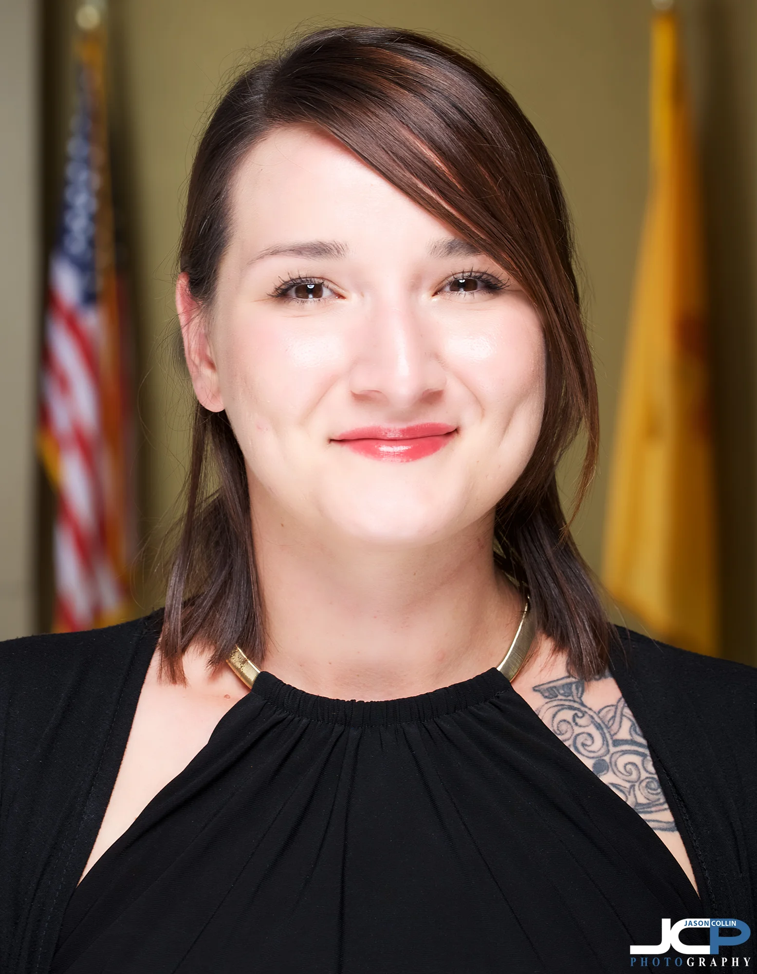 American Flag background headshots for the Albuquerque Hispano Chamber of Commerce
