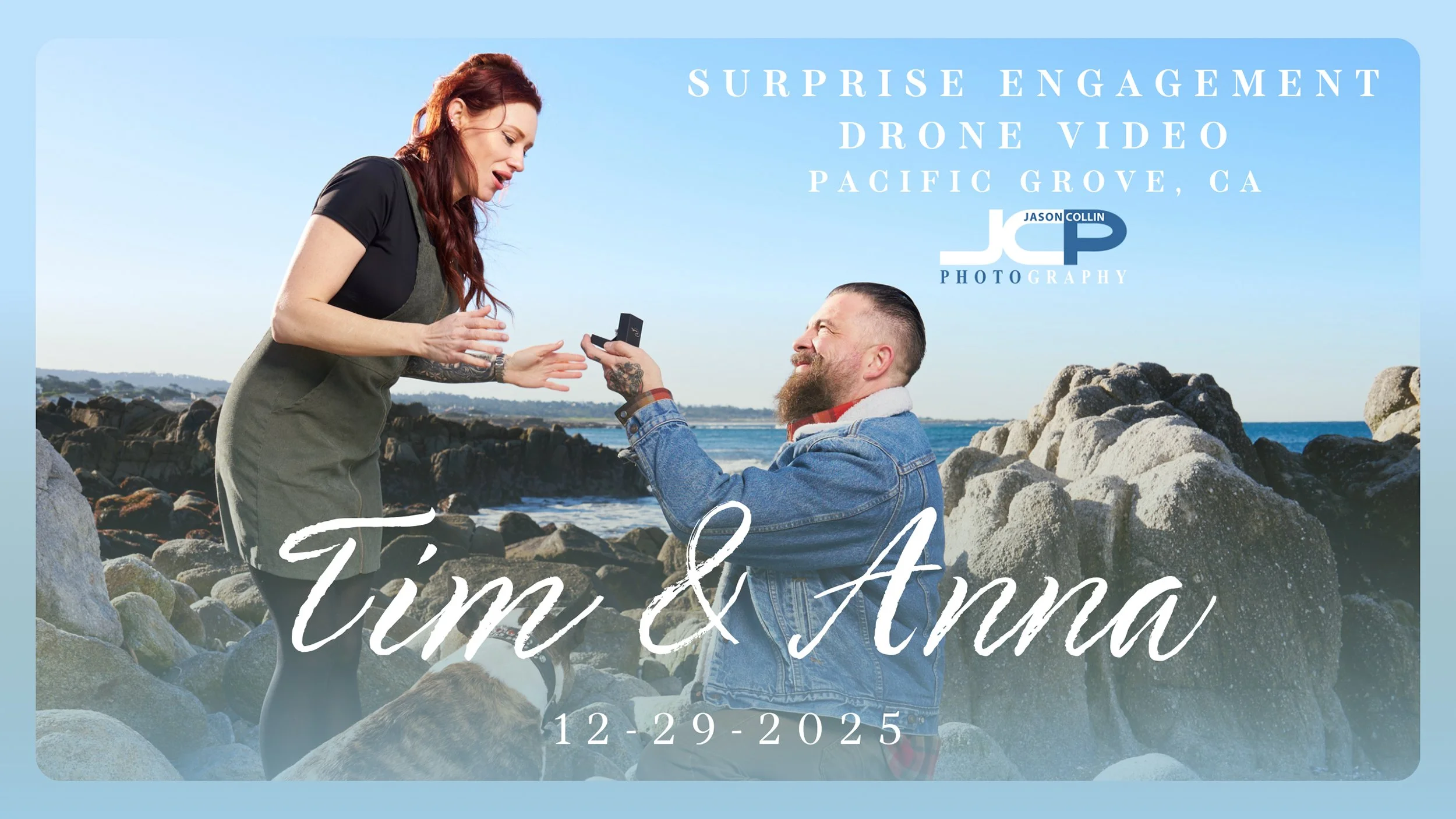 Surprise Engagement Photography &amp; Drone Video in Pacific Grove, California with Tim and Anna