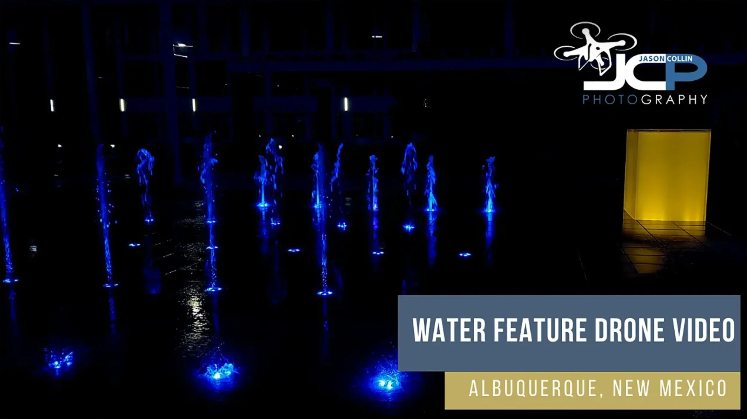 Albuquerque Civic Plaza Water Feature Drone Video Aqua Design