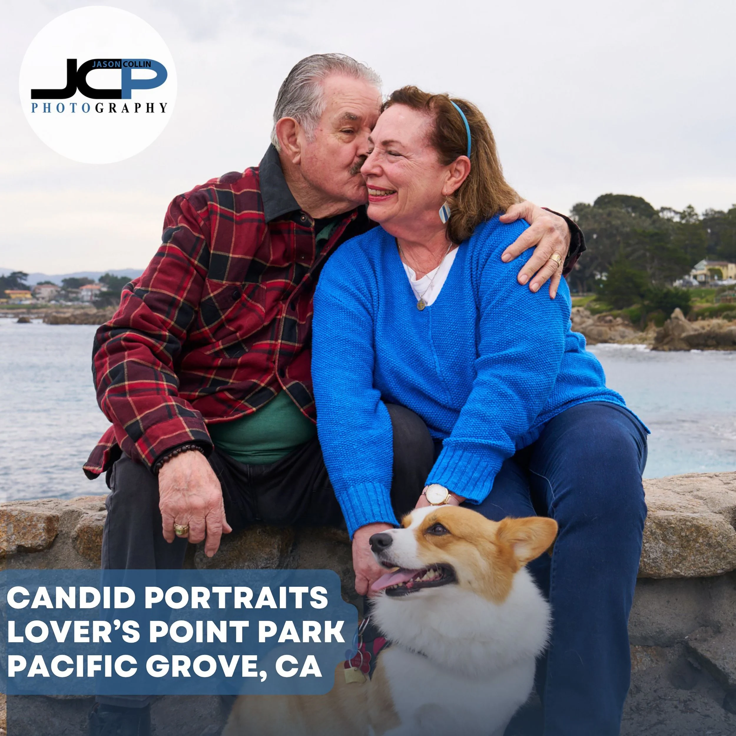 A Family Portrait Session with Dog  at Lover’s Point, Pacific Grove