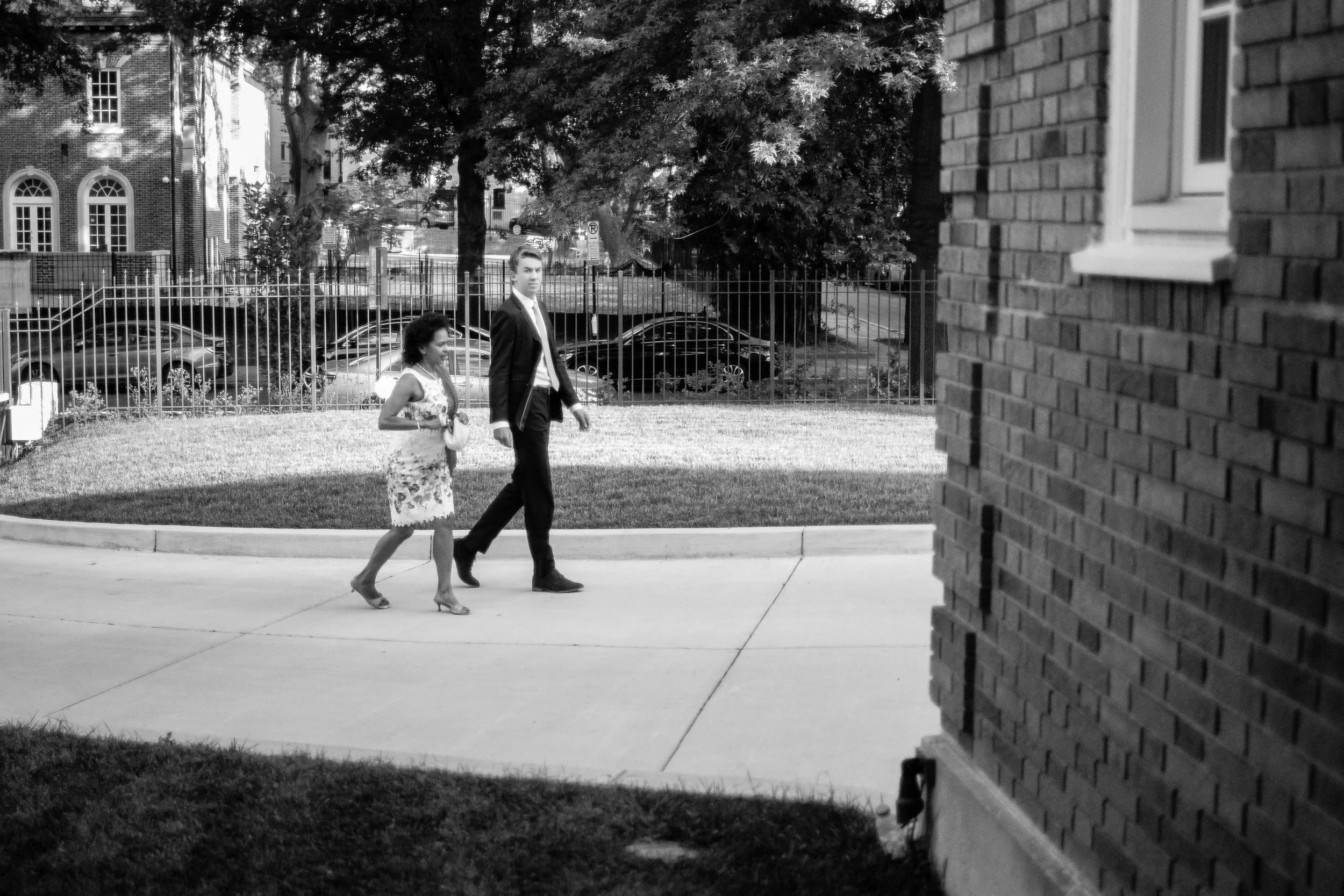  Member Mary Bush enters the residence with Joe Begovich 
