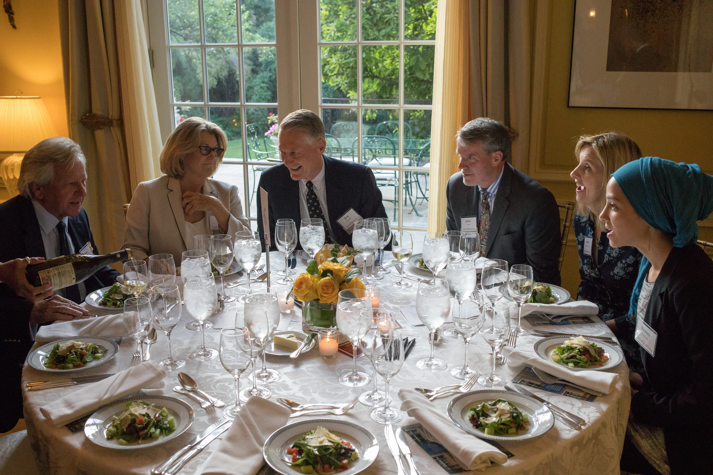  Honorary Partner Bill Dunlap, Linda Burgess, Board Member Bob Woody, Member John Carney, Diane McWhorter and Fatima Arabzada 