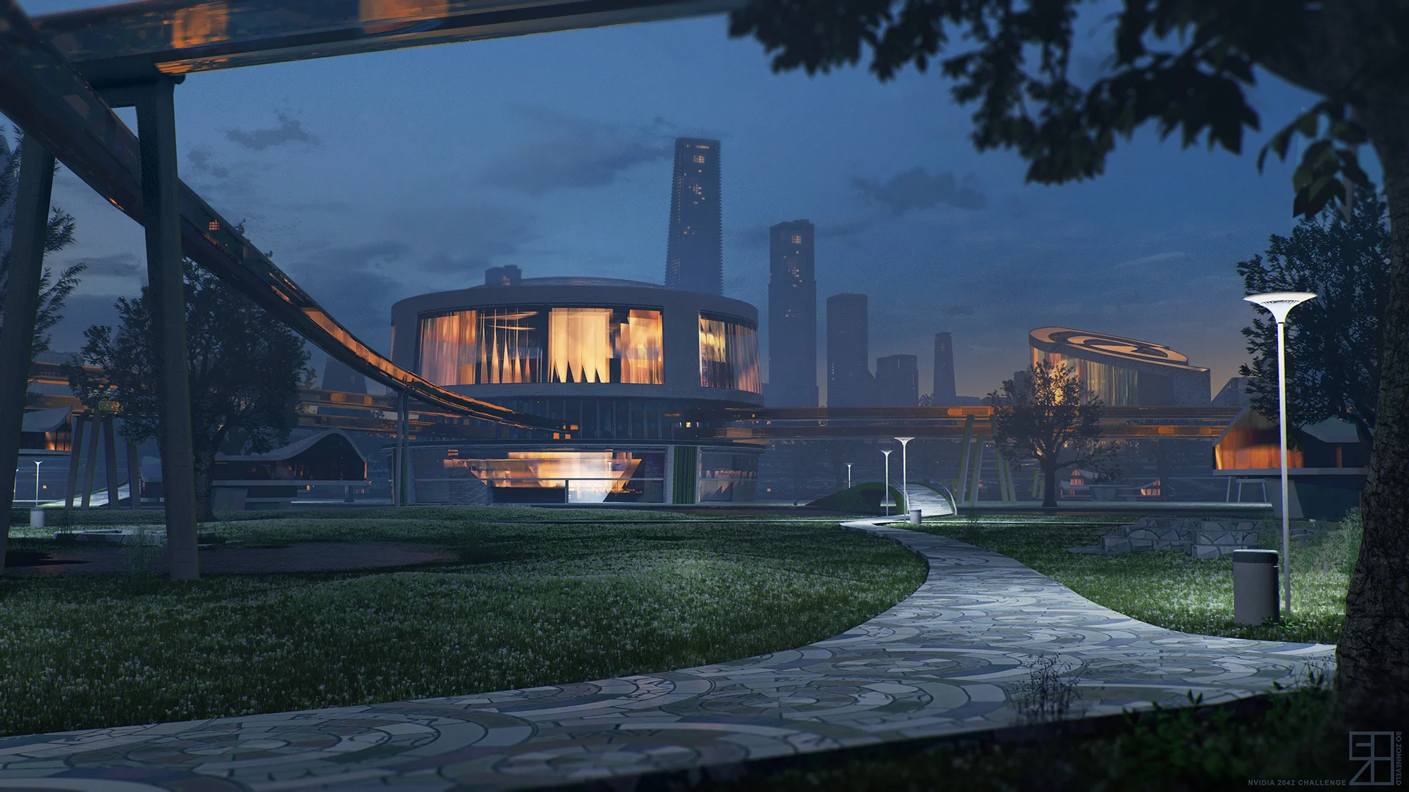 Ground shot - Nvidia 2042 city - Night version