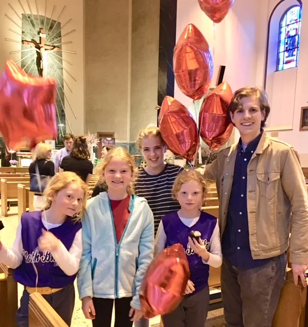 Sheehan & Leslie families celebrate w 7 gifts of the Spirit at 7 pm. Mass.