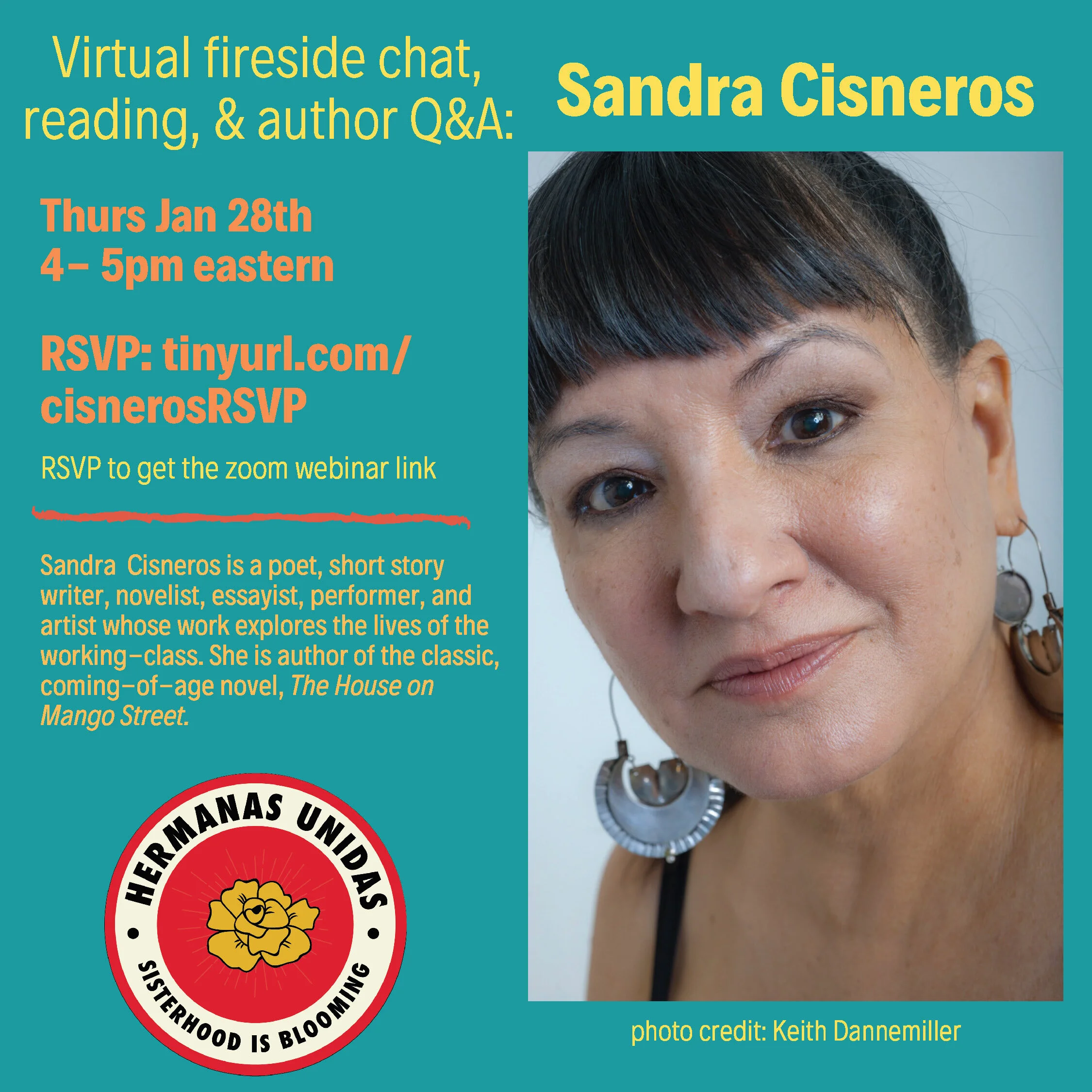 Hermanas Unidas fireside chat with Sandra Cisneros