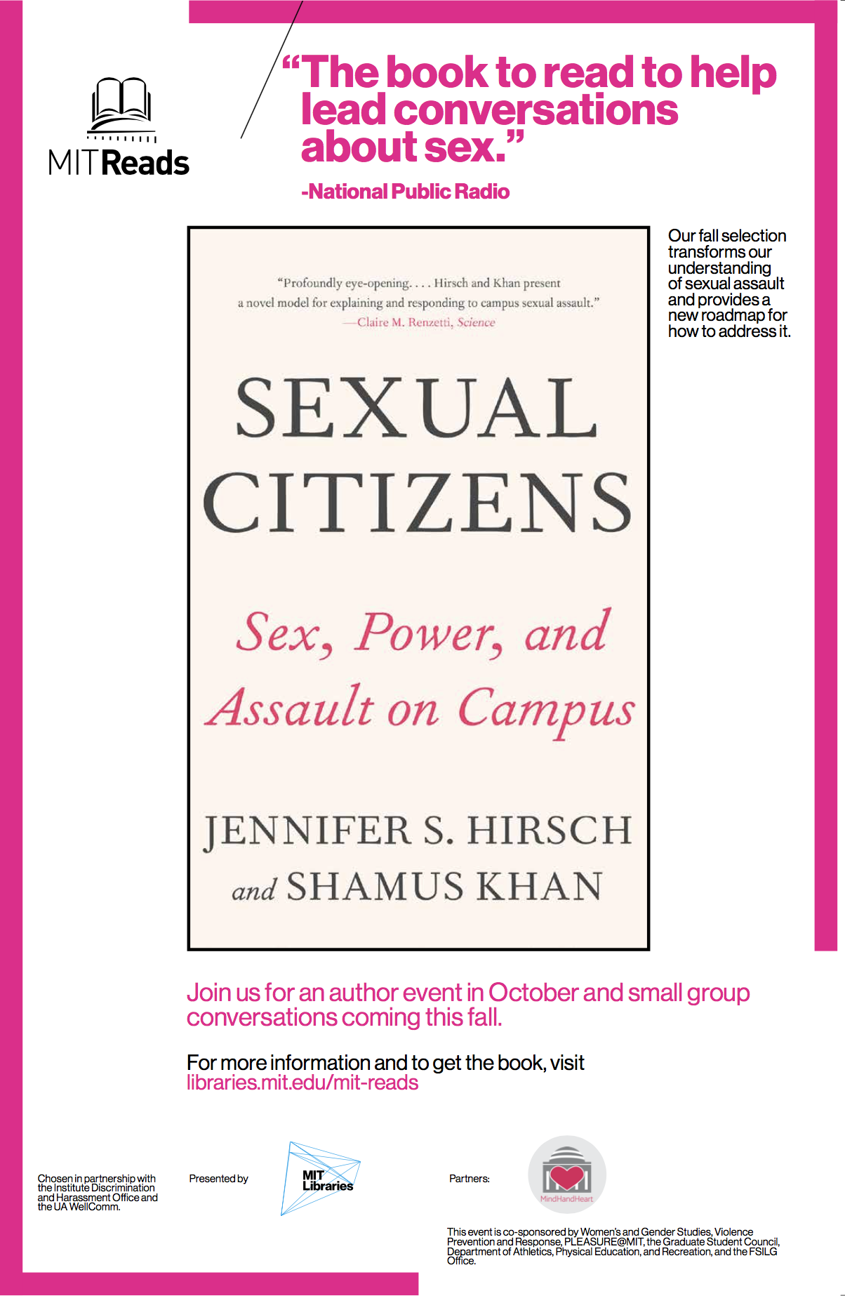 "Sexual Citizens: Sex, Power, and Assault on Campus" small group in person discussion