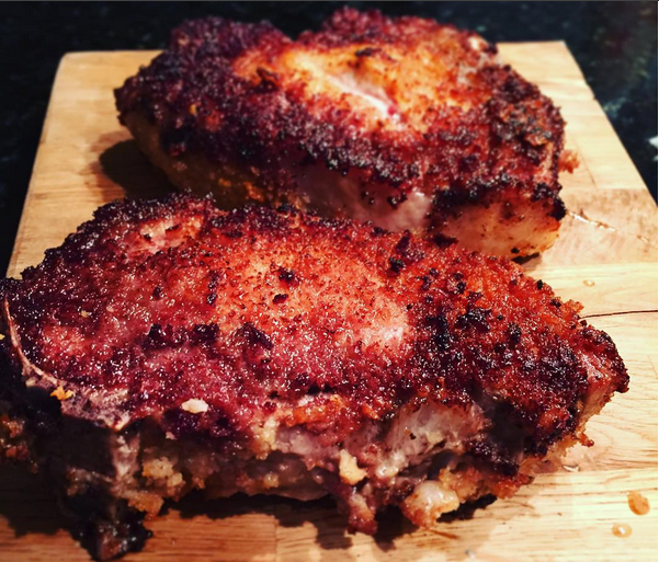 A delicious Mecox Bay Dairy pork chop! Photo: Sang Lee Farms