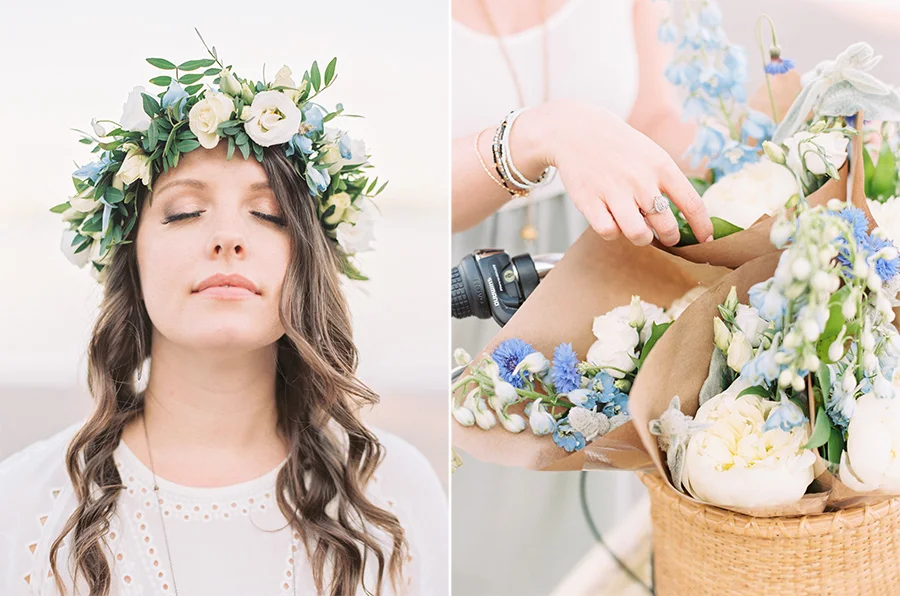 Floral crown and mini bouquets by Blush and Bloom