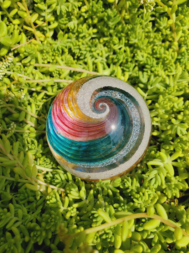 Aqua/Burgundy/Amber/Silver