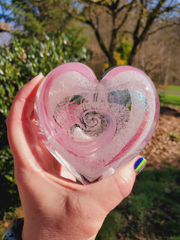 Double Ash Infused Glass Memorial