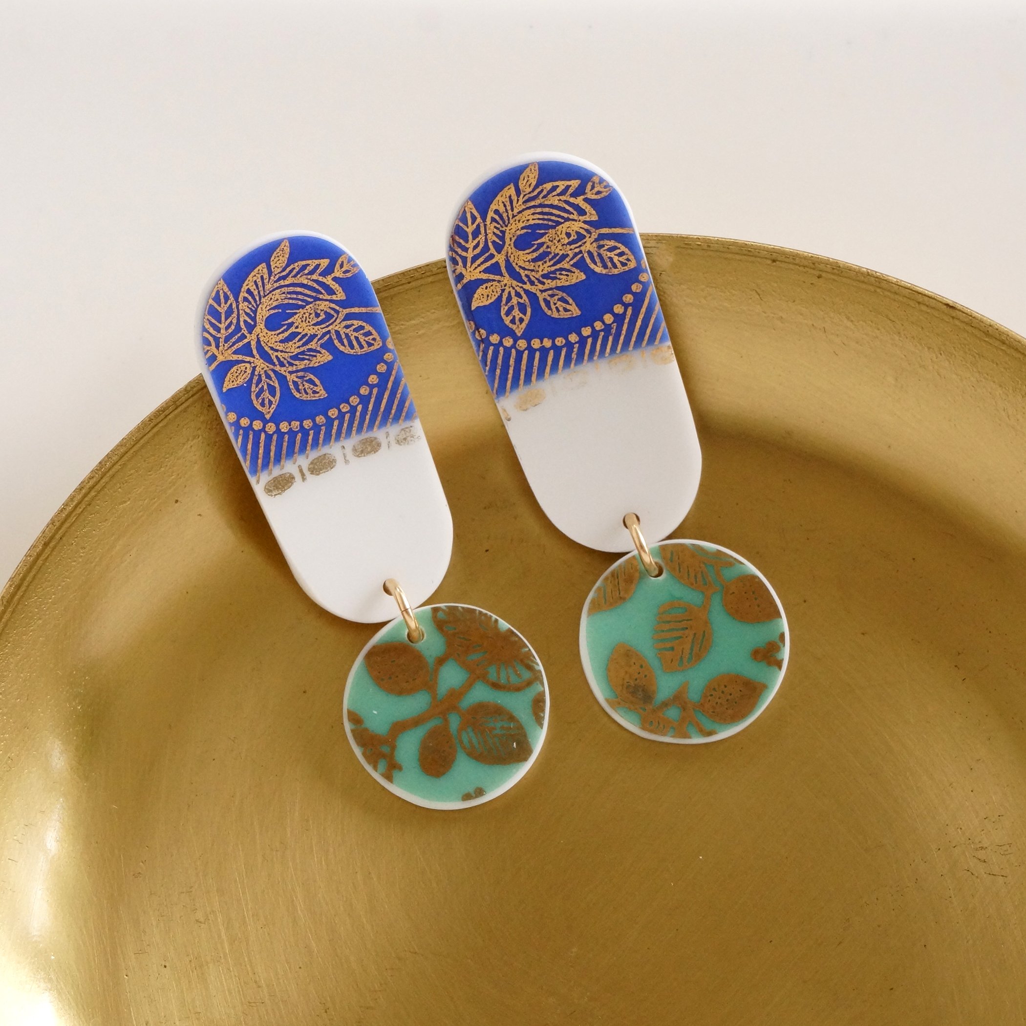 On Point Blue and Green Post Earrings