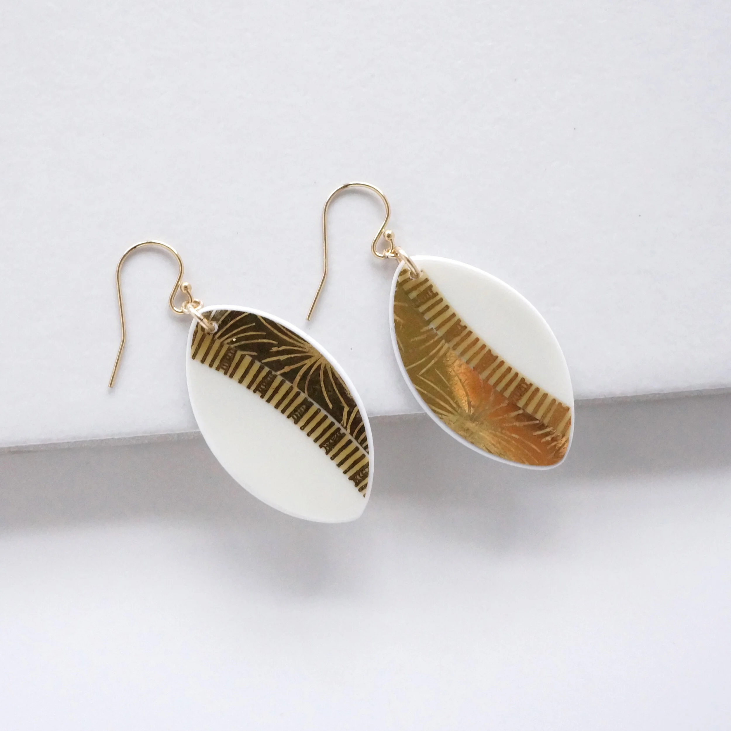 sunset earrings made from broken china