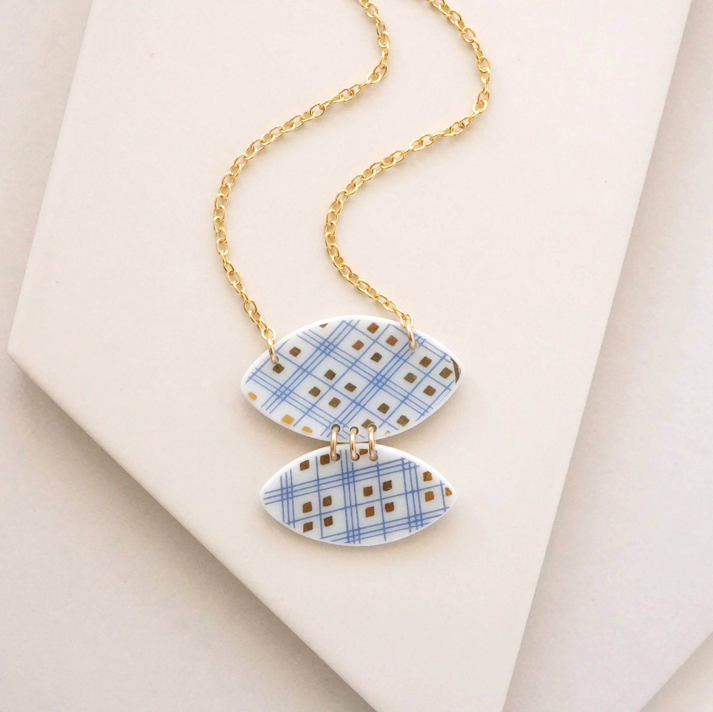 Clyde Tier Necklace Vintage Fine China 1 Material and Movement