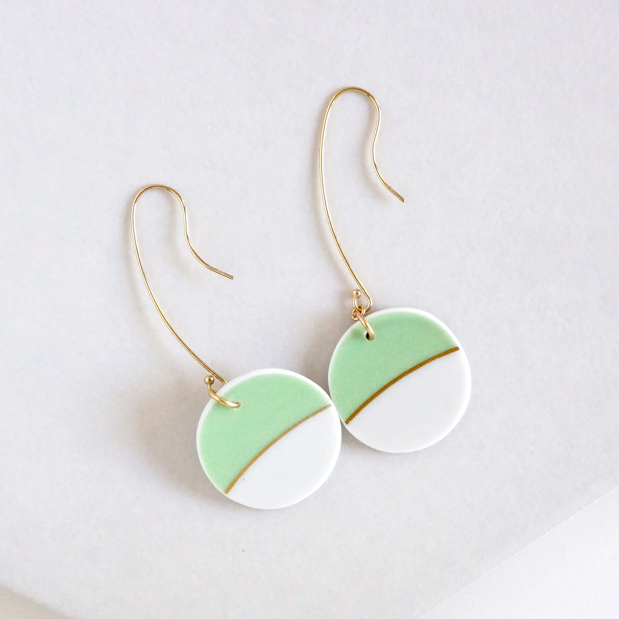 mineral earrings made from vintage china