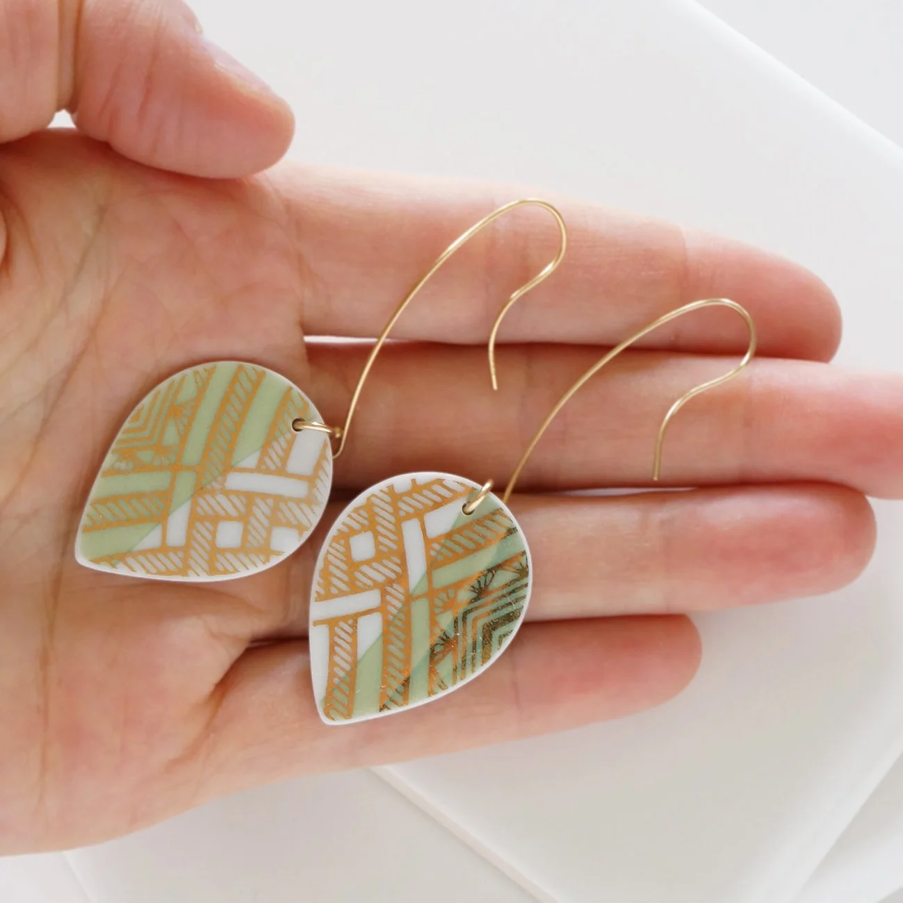 vintage china one of a kind earrings
