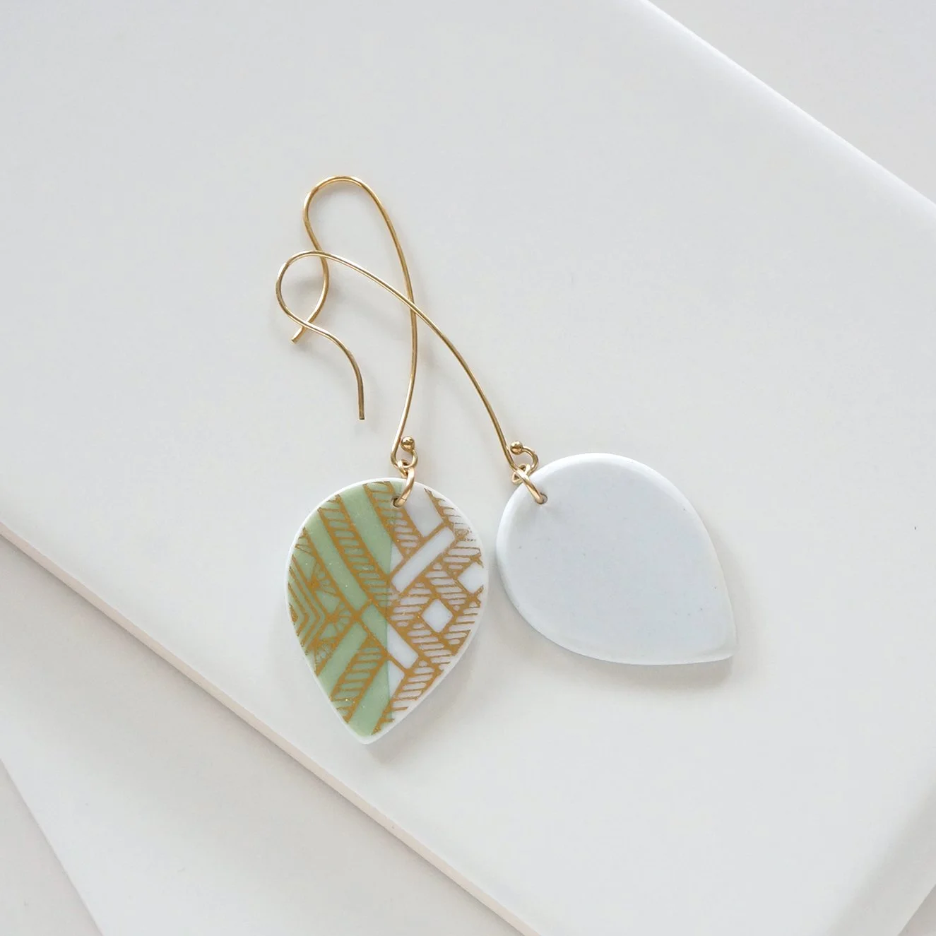 modern vintage china earrings