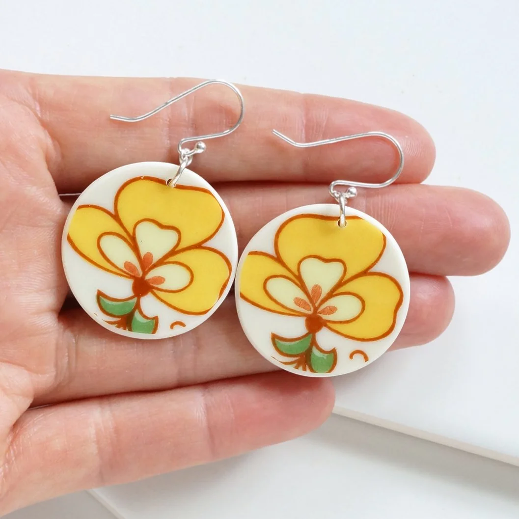 Yellow Picnic Orb Earrings